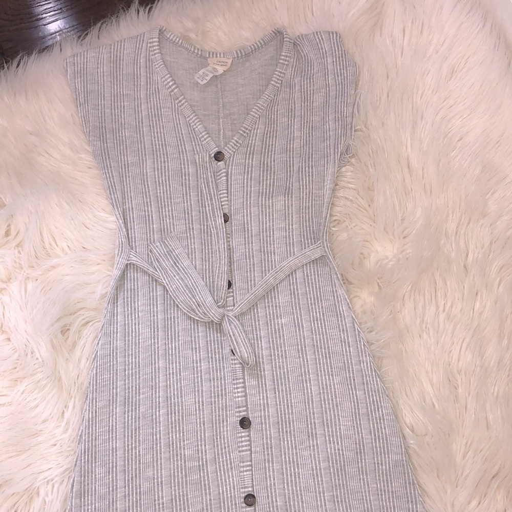 CAUTION to the wind size medium grey boho midi dress - Picture 4 of 6